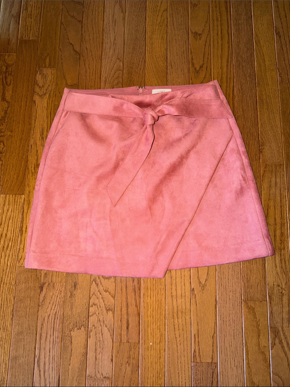 LOFT Pink Tie-Front Mini Skirt